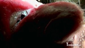 Sophia D Teases with Her Wet Tongue and Spit Play