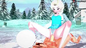 Elsa from Frozen Has Hard Sex in 3D Cartoon Fantasy Scene