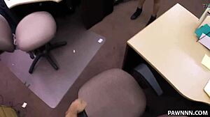 Student gets banged hard in my hidden cam pawn shop deal.