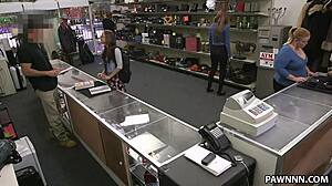 Student gets banged hard in my hidden cam pawn shop deal.