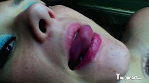 Sophia D Teases with Her Wet Tongue and Spit Play