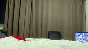 alina modelista porn star in sexy red lingerie, teasing with oil and showing off big ass and small tits on camera