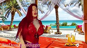 Mistress gives jerk off instructions in cosplay domination game