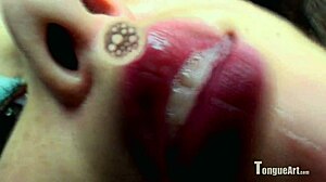 Sophia D Teases with Her Wet Tongue and Spit Play