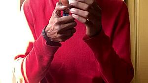 brazilian ebony smoking fetish with oberon masturbation scene.