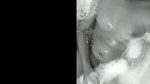 Brazilian amateurs playfully cumshot in the bathtub with sexy moves