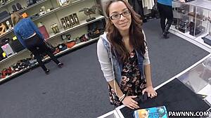 Student gets banged hard in my hidden cam pawn shop deal.