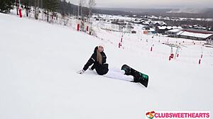 From snowboarding to pussy fucking with 18yo alice flore and amelia ost