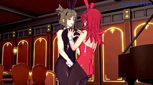 Festenia, Chitose, and Sagiri in intense lesbian hentai