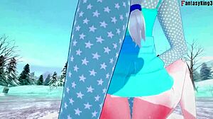 Elsa from Frozen Has Hard Sex in 3D Cartoon Fantasy Scene