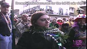 Party girl flashing all day and night outdoors