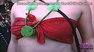 Party girl flashing all day and night outdoors