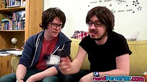 Voluptuous UK bitch, wanna suck this nerd's dong?