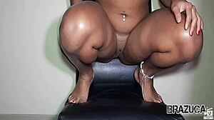 Andressa Soares feels deep arousal massaging her pierced pussy before intense fucking in the hotel.