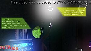 Horny Blue Hair Bitch Craves Sucking Futa Cock Deep