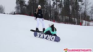 From snowboarding to pussy fucking with 18yo alice flore and amelia ost