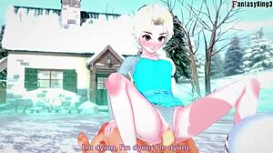 Elsa from Frozen Has Hard Sex in 3D Cartoon Fantasy Scene