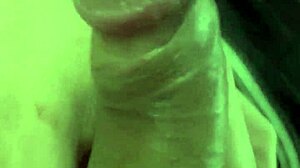 Suggestive bathroom encounter with a large figure