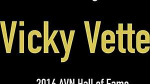 Nasty Vicky Vette shoves a dildo into her cunt to celebrate the new year