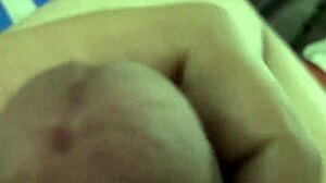 Suggestive bathroom encounter with a large figure