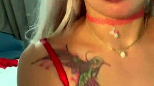 alina modelista porn star in sexy red lingerie, teasing with oil and showing off big ass and small tits on camera