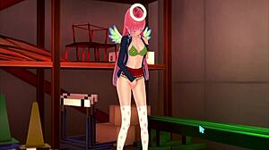 Pink hair girl's first time!