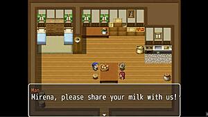 hey, in this hentai game ep 1, asian brunette milf in cosplay milks massive cowgirl tits outdoors.