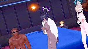 asuna and karin in steamy mmd anime action
