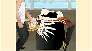 Overwatch mercy in hentai deepthroat scene