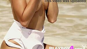 beautiful blonde milf cara mell poses outdoors in a hot session