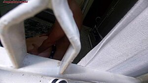 Intriguing view of half-brother and wife in intimate moment through the window