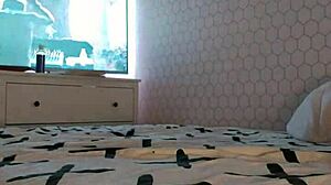 Sitting hard on big black cock