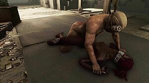 Fallout 4 black babe bound tight in rough bondage