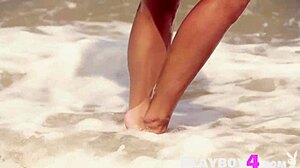 beautiful blonde milf cara mell poses outdoors in a hot session