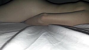 Latina Wife Rubs Wet Pussy on Bed for Intense Orgasm