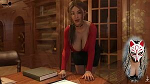 sexy secretary with huge tits in office upskirt fun