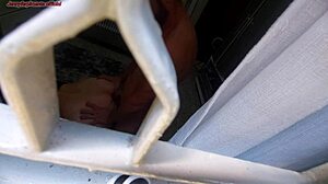 Intriguing view of half-brother and wife in intimate moment through the window