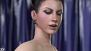 Tremendous pair of tits in cartoon handjob