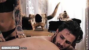 joanna angel gets buttfucked by young dick at parlor, cum in mouth 😈