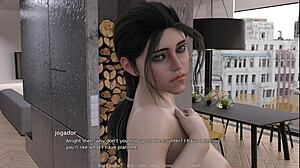 Curvy femdom in sexy outfit dominates with forbidden 3D cartoon lust