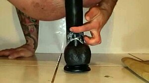 Huge Dildo Stretches Amateur Ass in Wild Anal Play