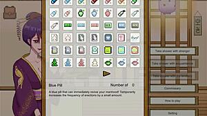 Cute ladies engage in erotic activities in public bath house hentai game with outdoor scenes