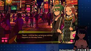 in this hentai game, chainsaw girl dohna dohna performs stylish blowjob and fights with chains