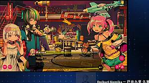 in this hentai game, chainsaw girl dohna dohna performs stylish blowjob and fights with chains