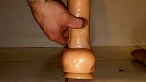 Huge Dildo Stretches Amateur Ass in Wild Anal Play