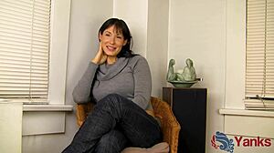 Wow! Shy Angela James Humps Counter to Wild Orgasms!