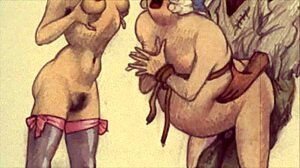 vintage erotic art contrasts classic anime hentai with retro cartoon charm