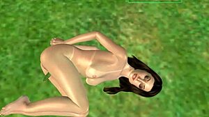 i'm obsessed with this cute 3d cartoon girl using a cucumber.