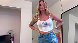 Slutty Step Sis Catches Me And Grabs My Cock In Her Room!