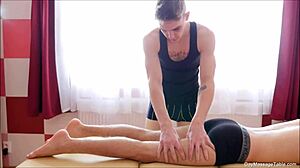 adorable innocent gay enjoys relaxing massage session